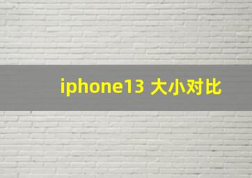 iphone13 大小对比